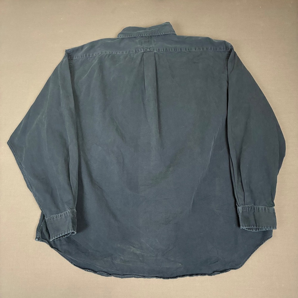 Vintage Ralph Lauren Navy Blue Big Shirt Men's Size XL Red Pony Pocket - Picture 3 of 5